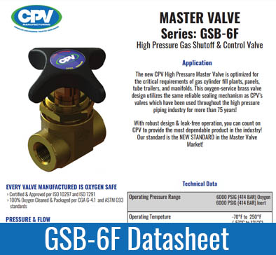 GSB-6F Master Valve Datasheet